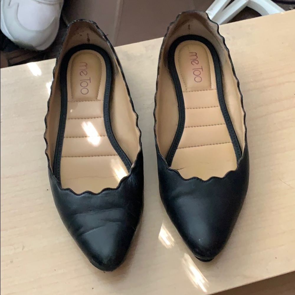 Me too scalloped leather flats